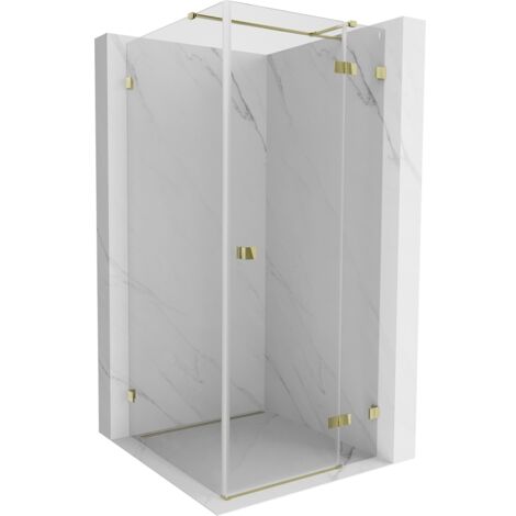 Mexen Lunar T cabina de ducha abatible derecha 120 x 120 cm, transparente, dorada - 834T-120-120-50-00-P (1/5)
