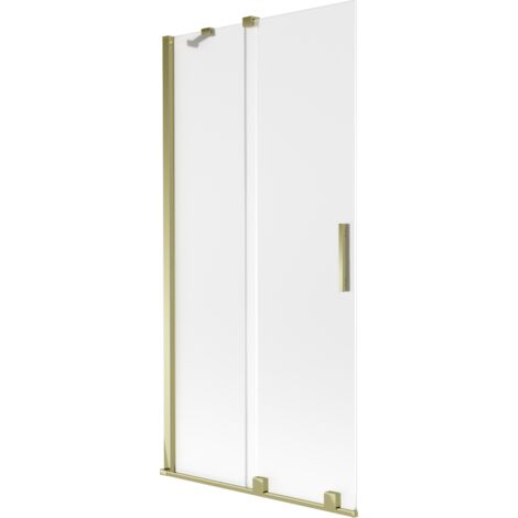 Mexen Velar mampara de ducha corredera de 2 hojas 90 x 150 cm, esmerilado, dorado - 896-090-000-31-50