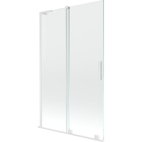 Mexen Velar L mampara de ducha de 2 hojas correderas 110 x 150 cm, transparente, blanco - 896-110-003-01-20