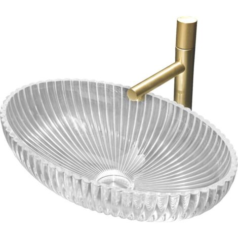 Mexen Zira lavabo de vidrio sobre encimera 53 x 35 cm, transparente - 24175300