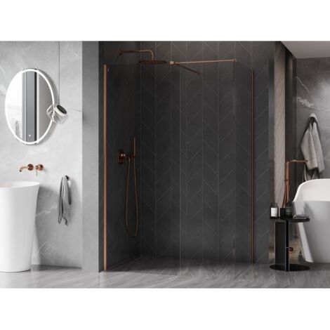 Mexen Kioto-X Panel De Ducha Walk-in 150 X 110 Cm, Transparente 10 Mm Cobre Cepillado 800 150 202 65 00 110 X 88486592