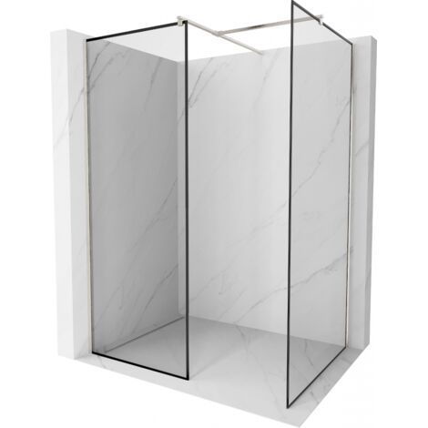 Mexen Kioto mampara de ducha Walk-in 110 x 110 cm, marco negro, n铆quel cepillado - 800-110-202-97-70-110 (1/5)