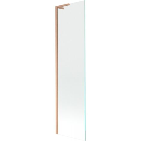 Mexen Next L mampara de ba帽era de 1 hoja 50 x 150 cm, transparente, cobre cepillado - 895-050-000-03-00-65