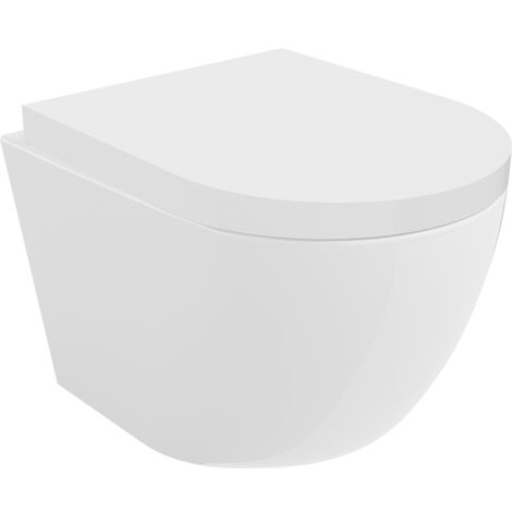Mexen Lena inodoro sin borde Rimless Tornado con asiento de cierre suave duro, duroplast, blanco brillante - 30220200T