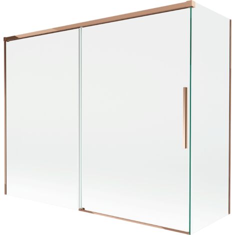 Mexen Rox mampara de ducha 2 hojas correderas 190 + 80 x 150 cm, transparente, oro rosa - 8C9-190-080-60-00