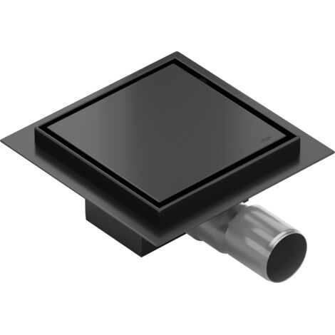 Mexen Flat-Q M13 desag眉e de suelo cuadrado 15 x 15 cm, negro - 1710015