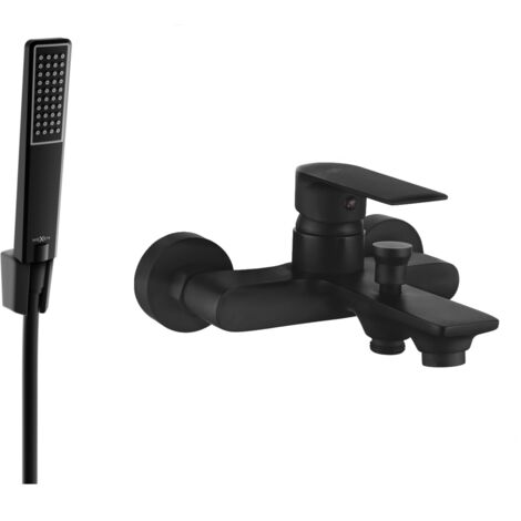 Mexen Royo R72 grifo de ba帽era con set de ducha, negro - 7223R72-70 (1/3)