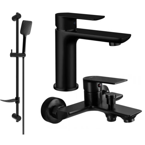 Mexen Alfa DF62 conjunto de ba帽era, negro - 745703DF62-70
