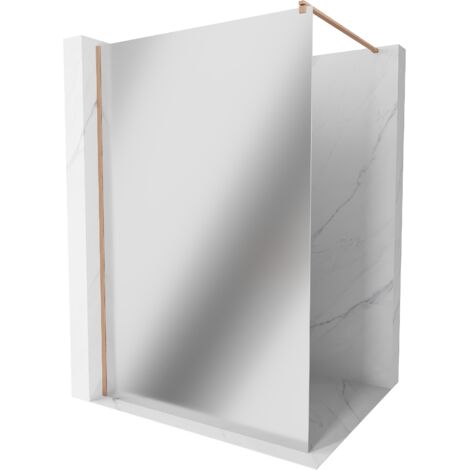 Mexen Kioto pared de ducha Walk-in 90 x 200 cm, espejo 8 mm, cobre cepillado - 800-090-101-65-50 (1/5)