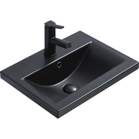 Mexen Emma lavabo empotrado en encimera 51 x 39 cm, negro mate - 25055185