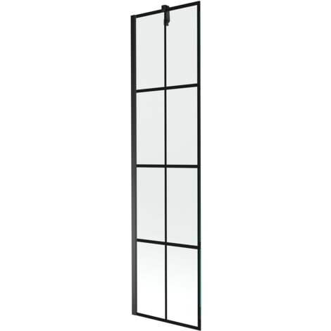 Mexen Next mampara de ba帽o de 1 hoja 50 x 150 cm, rejilla negra, negro - 895-050-000-00-77-70