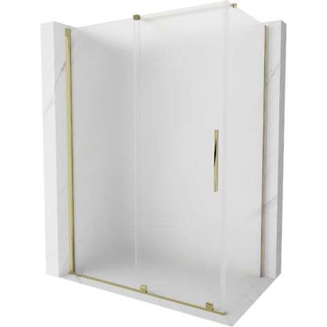 Mexen Velar cabina de ducha corredera 140 x 75 cm, escarcha, dorado - 871-140-075-31-50 (1/5)