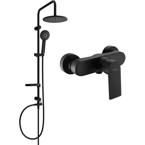 Mexen Carl conjunto de ducha exterior con rociador y grifo de ducha Royo, negro - 72240240-70 (1/3)