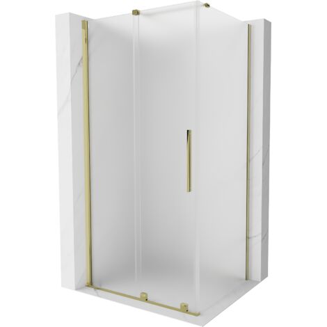 Mexen Velar cabina de ducha deslizante 90 x 70 cm, escarcha, oro - 871-090-070-31-50