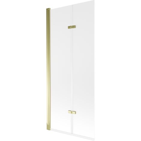 Mexen Castor mampara de ba帽o de 2 hojas 80 x 150 cm, escarchado, dorado - 892-080-002-50-30