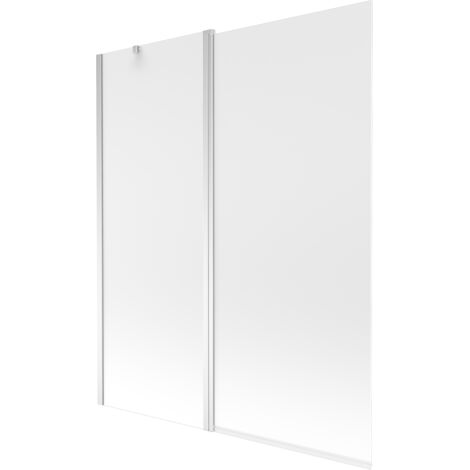 Mexen Flip parav谩n de ba帽era de 2 hojas 140 x 150 cm, escarcha, cromo - 894-140-101-01-30