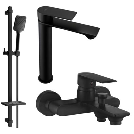 Mexen Royo DQ62 conjunto de ba帽era, negro - 72213DQ62-70