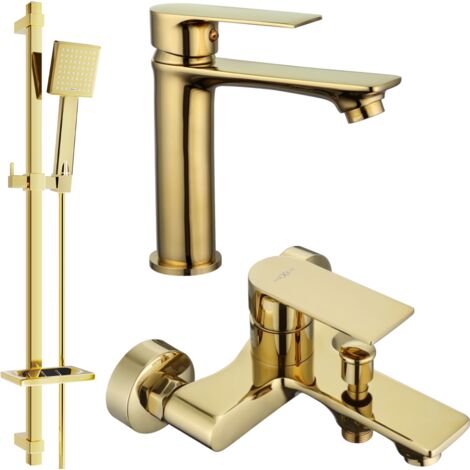 Mexen Royo DQ45 conjunto de ba帽era, dorado - 72203DQ45-50 (1/4)