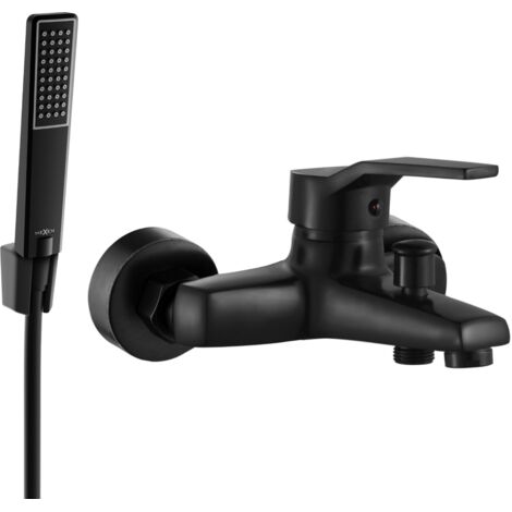 Mexen Caro R72 grifo de ba帽era con juego de ducha, negro - 74663R72-70