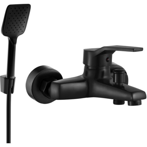 Mexen Caro R62 grifo de ba帽era con conjunto de ducha, negro - 74663R62-70