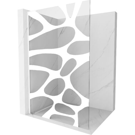 Mexen Kioto L pared de ducha Walk-in 70 x 200 cm, ola blanca, blanca - 800-070-103-20-97 (1/5)
