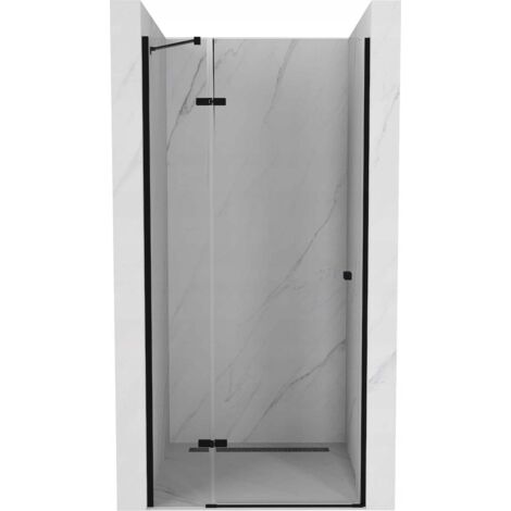 Mexen Roma puerta de ducha abatible 90 cm, transparente, negro - 854-090-000-70-00 (1/5)