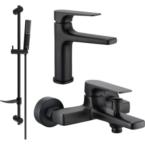 Mexen Lynx DF72 conjunto de ba帽era, negro - 745903DF72-70