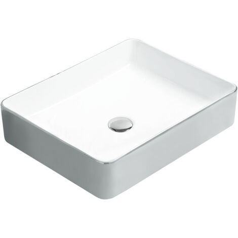 Mexen Estela lavabo sobre encimera 50 x 40 cm, blanco/plateado - 22105052