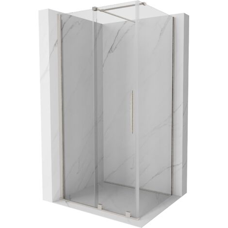 Mexen Velar cabina de ducha corrediza 110 x 75 cm, transparente, n铆quel cepillado - 871-110-075-01-97 (1/5)