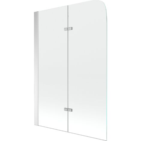Mexen Felix mampara de ba帽o de 2 paneles 80 x 140 cm, transparente, cromo - 890-080-002-01-00