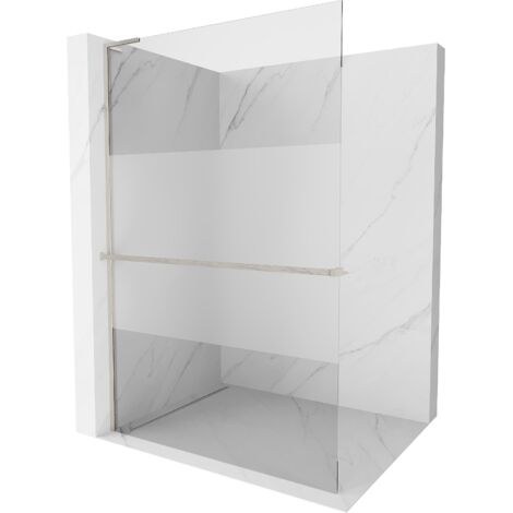 Mexen Kioto+ L panel de ducha con estante Walk-in 80 x 200 cm, transparente/escarchado, n铆quel cepillado - 800-080-123-97-35 (1/5)