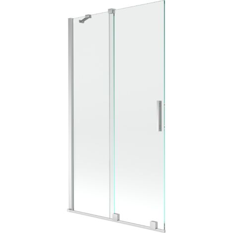 Mexen Velar mampara de ducha de 2 paneles corredera 100 x 150 cm, transparente, cromo - 896-100-000-01-01