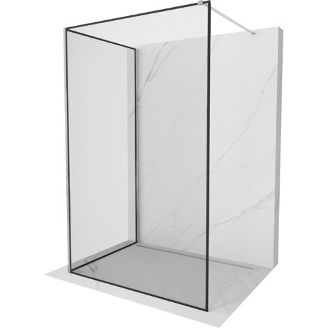 Mexen Kioto panel de ducha Walk-in 110 x 110 cm, marco negro, cromo - 800-110-212-01-70-110 (1/5)
