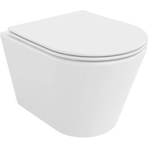 Mexen Rico taza de inodoro Rimless con asiento de cierre suave slim, duroplast, blanco brillante - 30720400