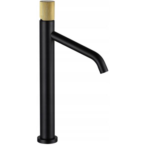Mexen Rumba One grifo alto para lavabo, negro/dorado - 73511-75 (1/2)