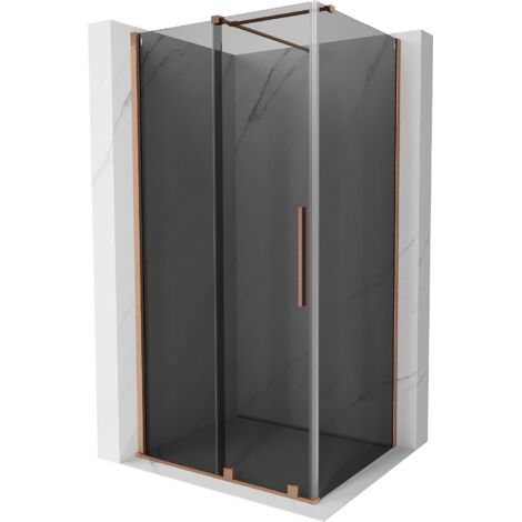 Mexen Velar cabina de ducha corredera 90 x 110 cm, grafito, cobre cepillado - 871-090-110-41-65 (1/5)