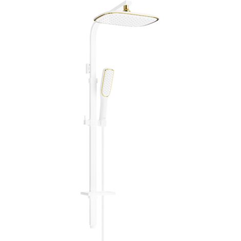 Mexen Q49 columna de ducha, blanco/dorado - 798494995-25