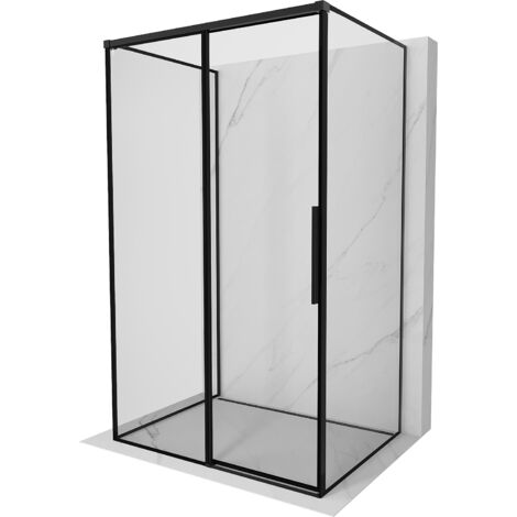 Mexen Rox-3S cabina de ducha deslizante de 3 lados izquierda 100 x 85 cm, marco negro, negra - 8C2-100-085-70-70-3S-L (1/3)