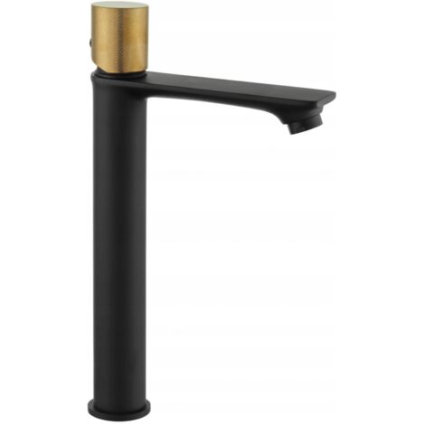 Mexen Royo One grifo de lavabo alto, negro/dorado - 72211-75 (1/2)