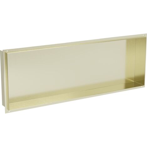 Mexen X-Wall-NR estante empotrado sin ribete 90 x 30 cm, dorado cepillado - 1951903010 (1/5)