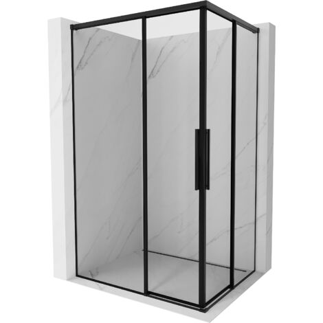 Mexen Rox Duo cabina de ducha corredera 95 x 85 cm, marco negro, negro - 8C2D-095-085-70-70 (1/3)