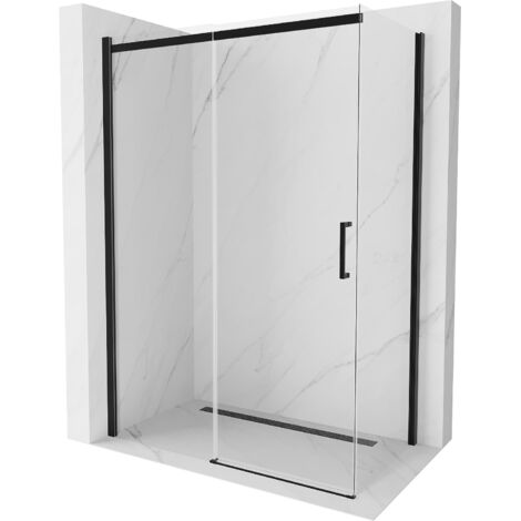 Mexen Omega cabina de ducha corredera 160 x 90 cm, transparente, negro - 825-160-090-70-00 (1/5)