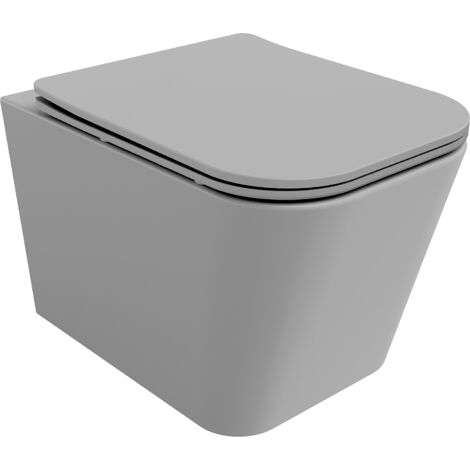 Mexen Teo inodoro sin borde con asiento de cierre suave slim, duroplast, gris claro mate - 30854061
