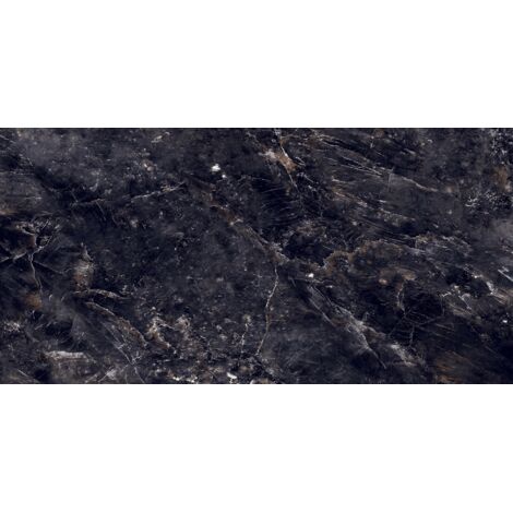 Mexen Rokocha Muestra negra de gres esmaltado rect. G1, azulejo para suelo y pared 120 x 60 cm, alto brillo - TL205-01-S