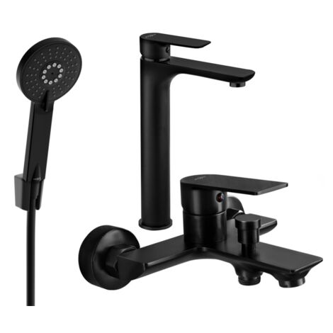 Mexen Alfa R40 conjunto de ba帽era, negro - 745713R40-70