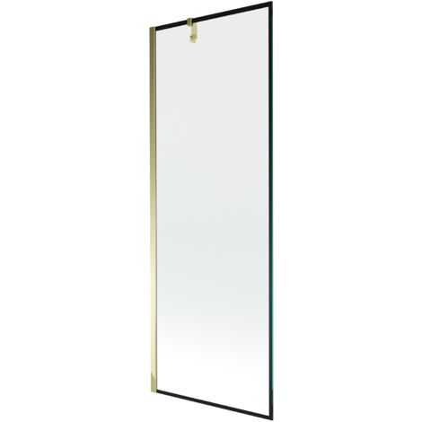 Mexen Next mampara de ba帽o de 1 hoja 70 x 150 cm, marco negro, dorado - 895-070-000-00-70-50