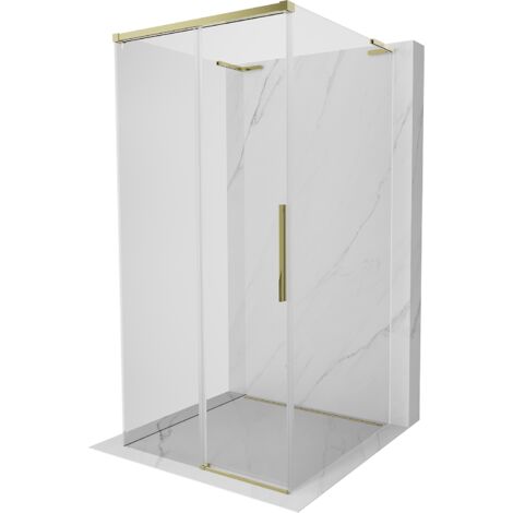 Mexen Rox-3S L cabina de ducha de 3 lados corredera 100 x 100 cm, transparente, dorada - 8C2L-100-100-50-00-3S (1/3)