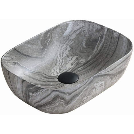Mexen Rita lavabo sobre encimera 45 x 32 cm, piedra gris - 21084593