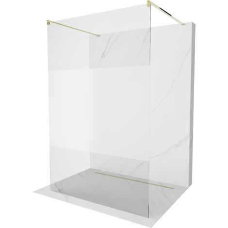 Mexen Kioto mampara de ducha independiente 140 x 200 cm, transparente/escarcha 8 mm, dorado - 800-140-002-50-35 (1/5)