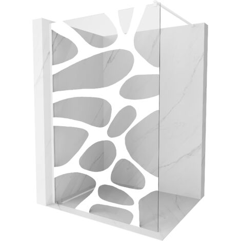 Mexen Kioto mampara de ducha Walk-in 120 x 200 cm, onda blanca 8 mm, blanca - 800-120-101-20-97 (1/5)